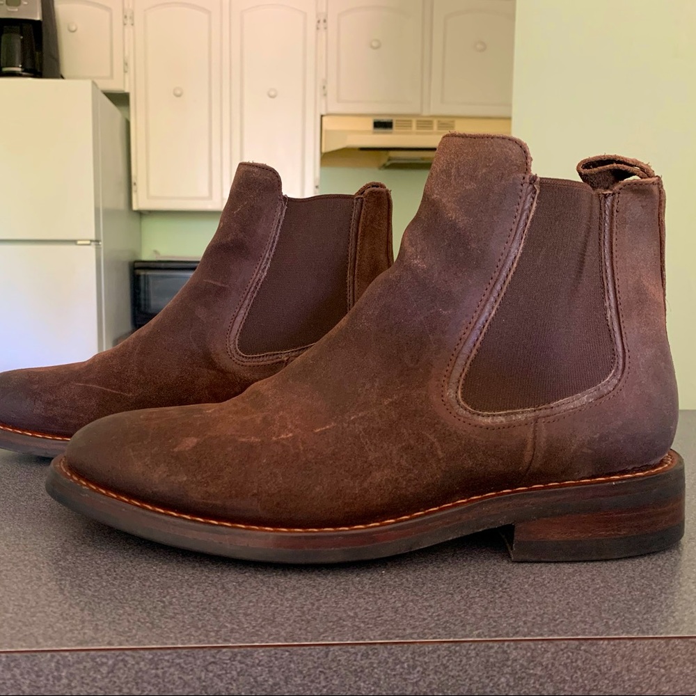 Thursday Boot | Chocolate Leather Mens Chelsea Pull-On Ankle Boots Size 8.5